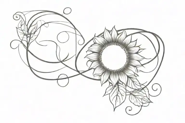 Sunflower In An Infinity Symbol Incorporated