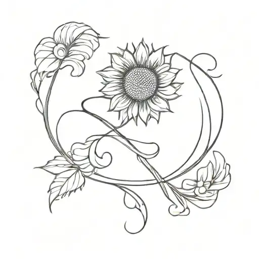 Sunflower In An Infinity Symbol