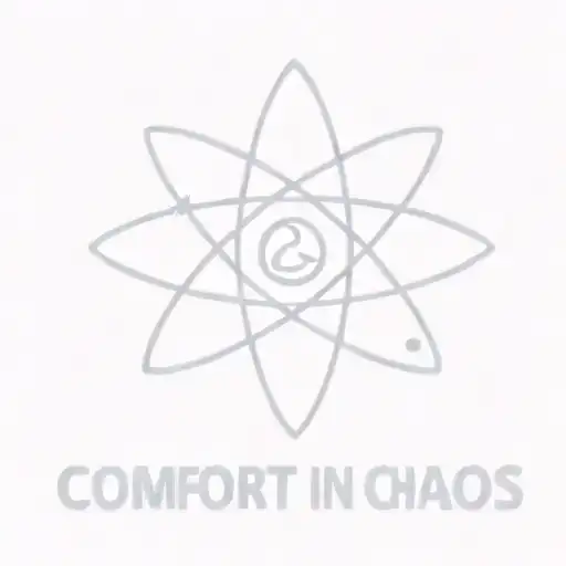 Simple Starlike Atom Symbol With The Phrase 'Comfort In Chaos'