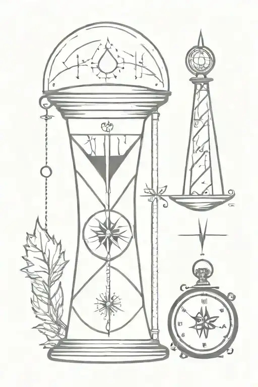 Compass And Hour Glass