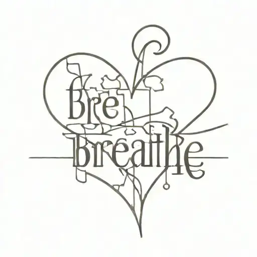 Puzzle Pieces Forming A Heart With The Word Breathe Above It