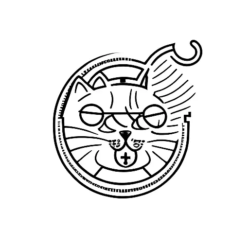 A Health Insurance Symbol Incorporated Into A Minimalist Cat