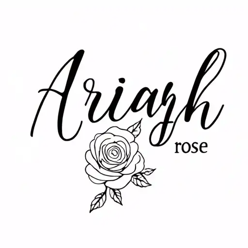 Cursive Font Name Ariyah Rose Intertwined Rose