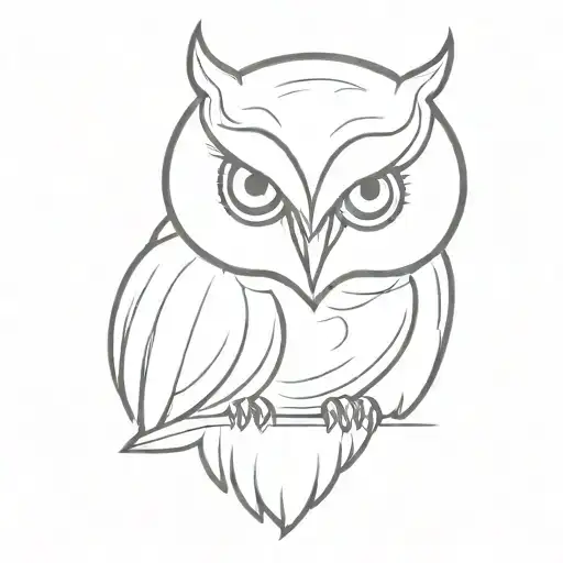 Scary Owl Only Eyes Looking Straight