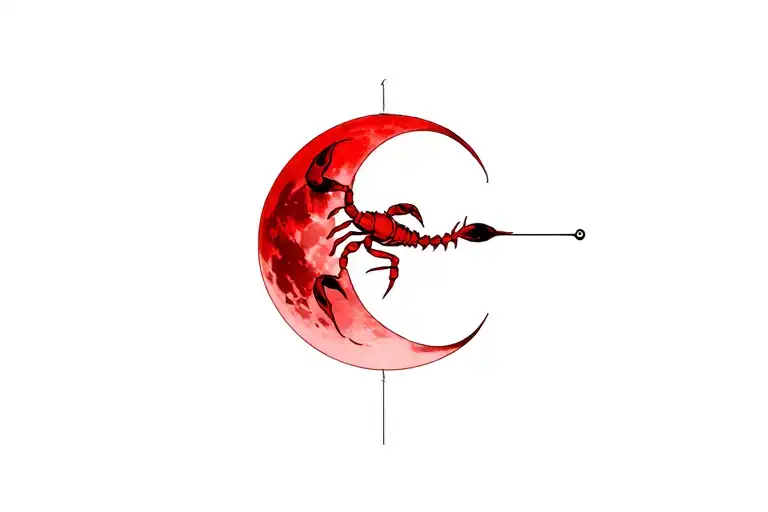 Blood Moon With Scorpion Piercing It