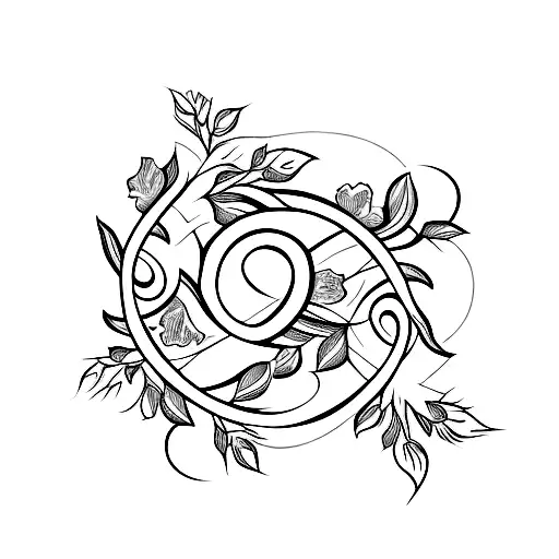 A Stylized Letter 'S' Entwined With A Vine Of Roses