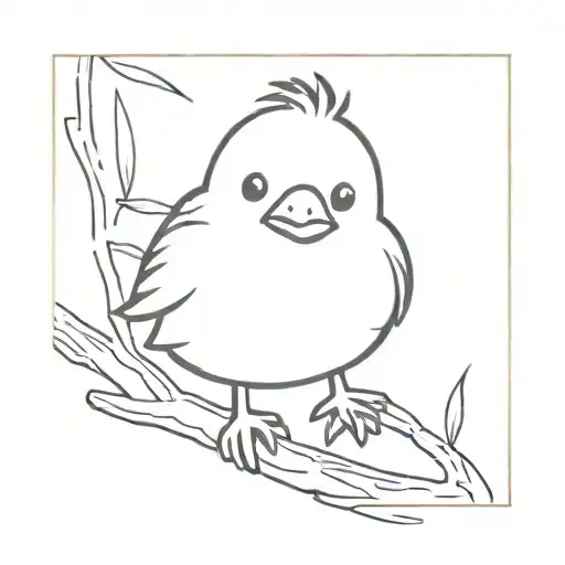 Simple Minimalist And Small No Color Cute Chick Tatto Idea