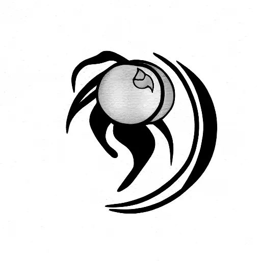 Cartoon Peach With Scorpio Symbol