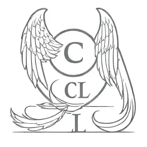 C And L With Angel Wings Coming Out Of The Letters