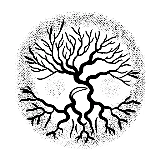 Tree Of Life Moon And Birds