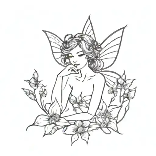 Violet Flowers Fairy