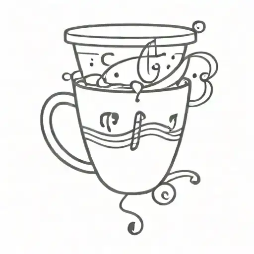 A Minimalist Design Of A Coffee Cup With Musical Notes As Steam Rising From It