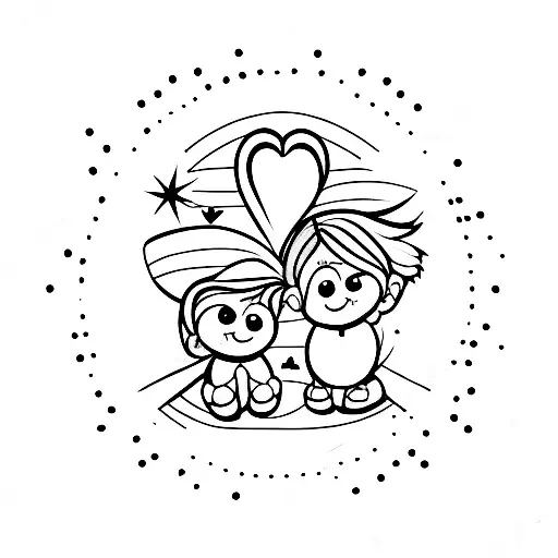 2 Little Hearts And 1 Little Star In The Middle