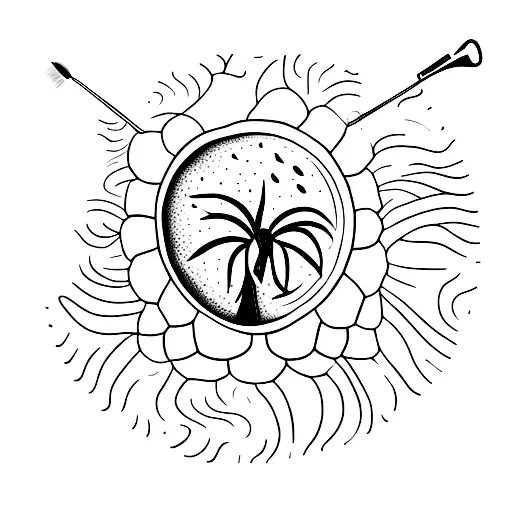 A Minimalist Tattoo Of A Coffee Bean Turning Into A Paintbrush