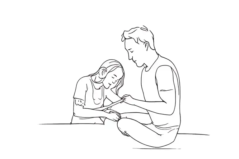 Dads And Daughter Playing