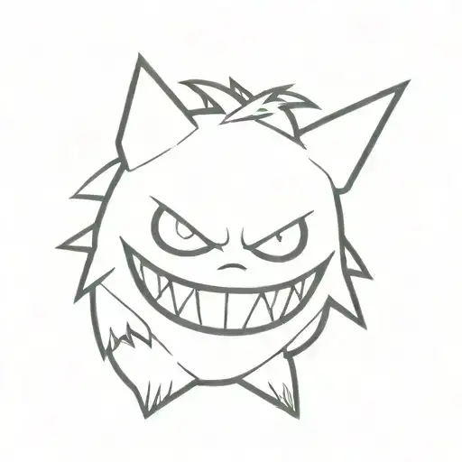 Gengar Tattoo In Black