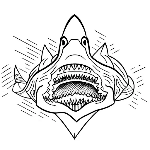 A Minimalist Tattoo Of A Shark In A Jiu-jitsu Position