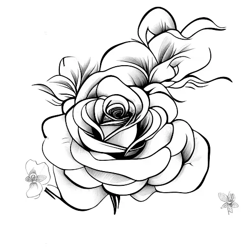 Rose And Flower Vinca