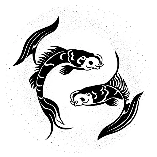 Two Koi Fish To Represent The Sings Of Yin And Yang