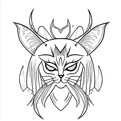 Black Cat With Yellow Eyes And Bat Wings