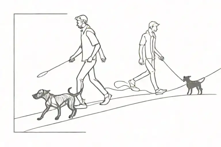 Man And Dog Walking