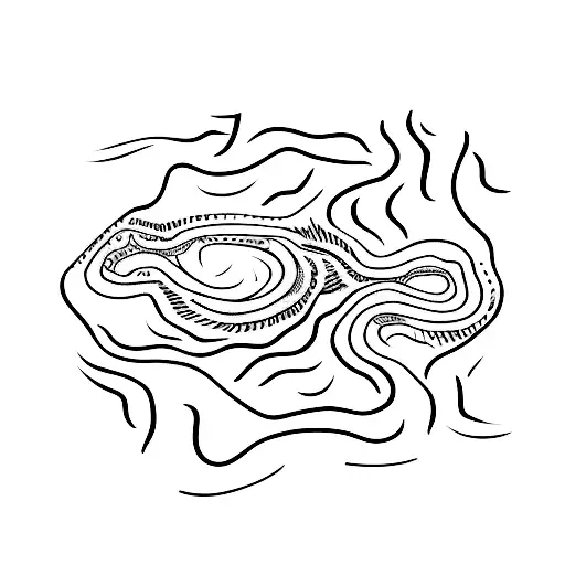 A Tattoo Of A Winding Path Through A Forest In Dotwork Style