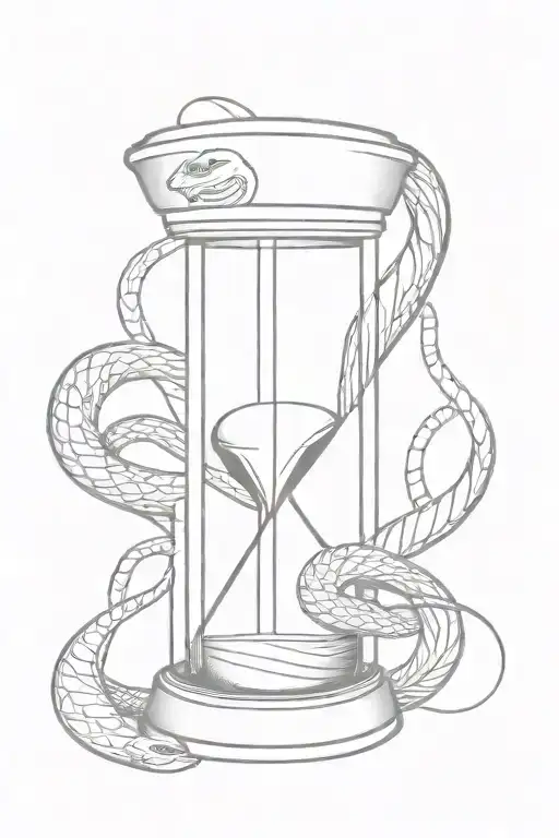 Snake Near An Hour Glass