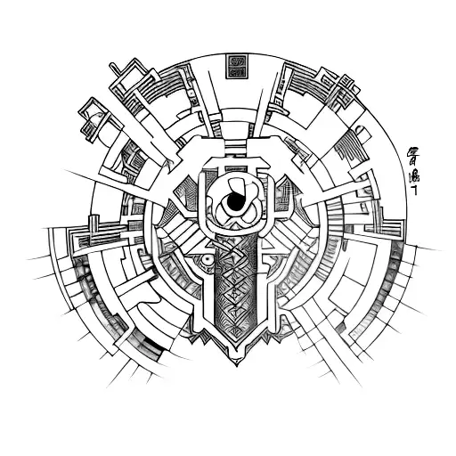 Design A Tattoo That Combines Elements Of Cyberpunk And Traditional Japanese Art