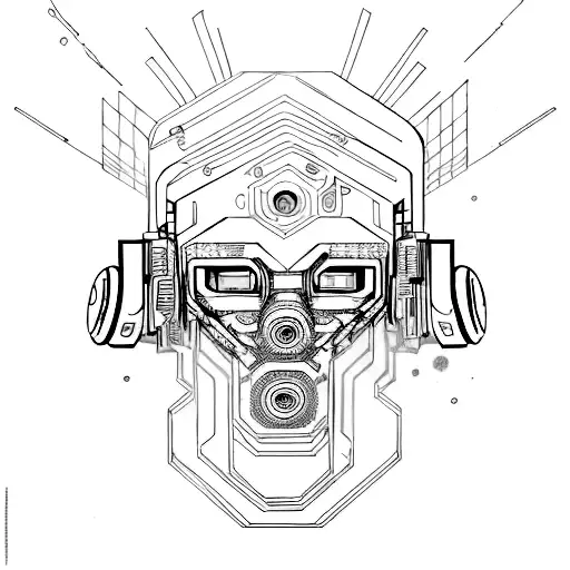 Cyberpunk-inspired Abstract Artwork Incorporating Elements Of Psytrance