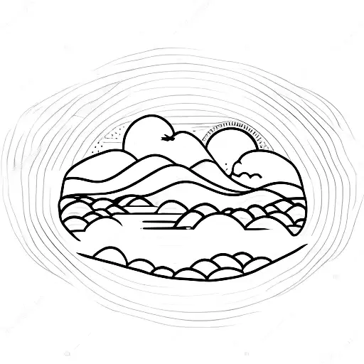 A Serene Countryside Scene With A Field Of Crops And A Beautiful Sunset