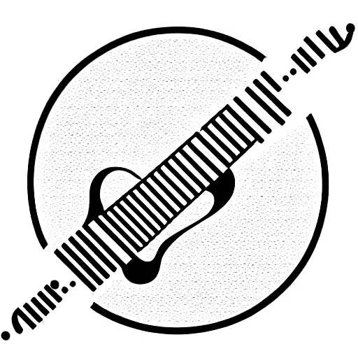 Guitar With Cog Soundhole And Binary Code Up The Neck