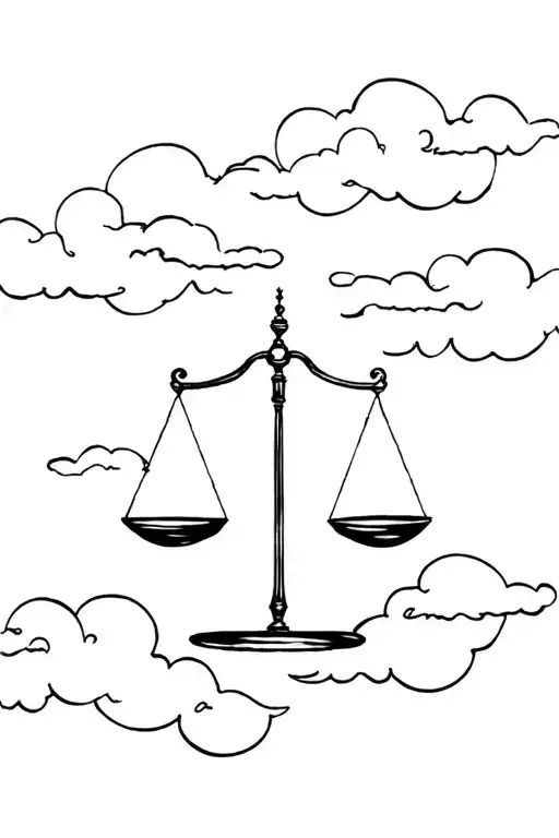 Fine Line Ambitions Trust Balance Scale Clouds S H Calligraphy Spaced Out For Men