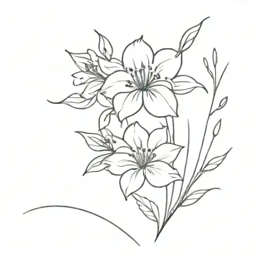 Brith Flower Bouquet Months January November And October Fine Line