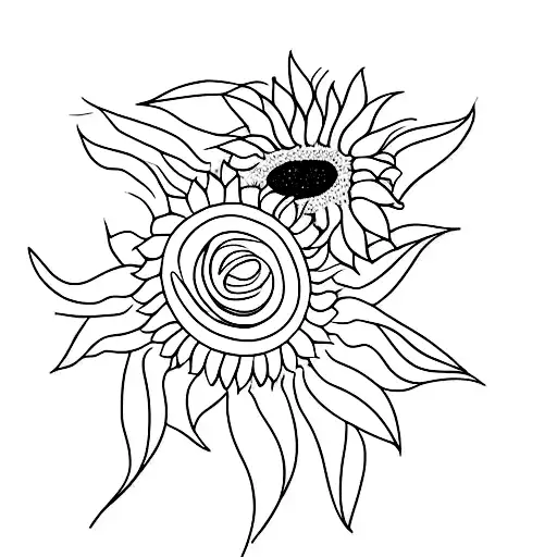 Sunflower And Honeysuckle Fineline