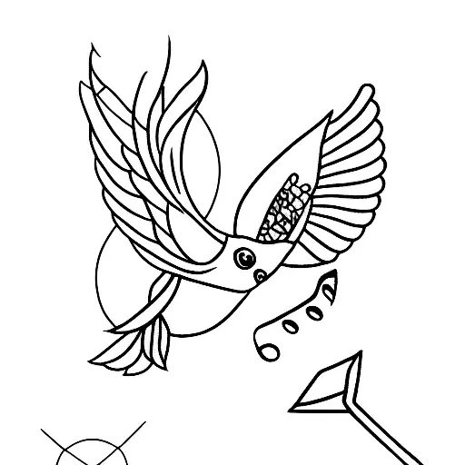 A Small Minimalist Tattoo Of A Music Staff With A Hummingbird Perched On One Of The Notes