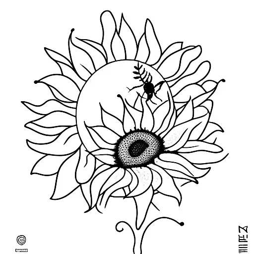 Sunflower And Bee