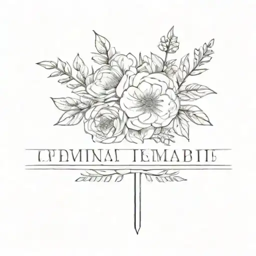 Flower Boquet With Roman Numeral Date In Middle