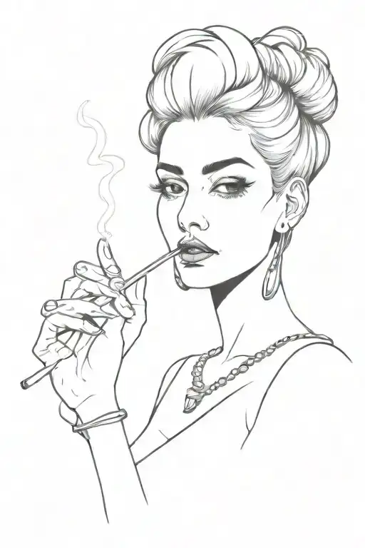 Gangster Girl Smoking Cigarette
