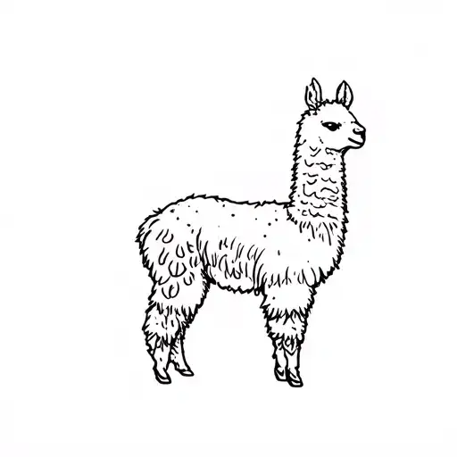 Llama Outline With Granola And Car Window Scraper
