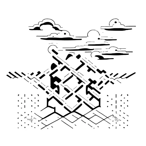 A Minimalist Tattoo Of A Beach Landscape With A Hidden Message Written In Binary Code