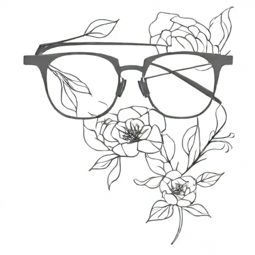 Minimalistic Abstract Eyeglasses With Flowers