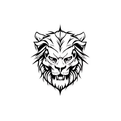 Street Lion Face Morphing Skull