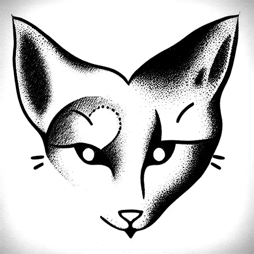 Cat And Dog Food Print Whith A Heart