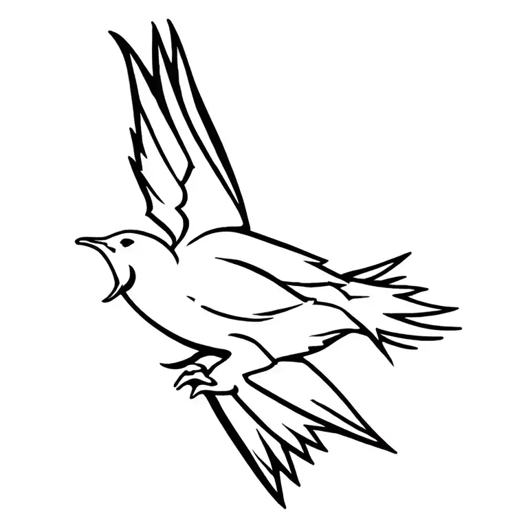 Small Flying Bird Silloutte