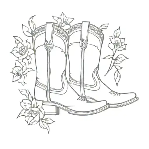 Cowboy Boots With Flowers
