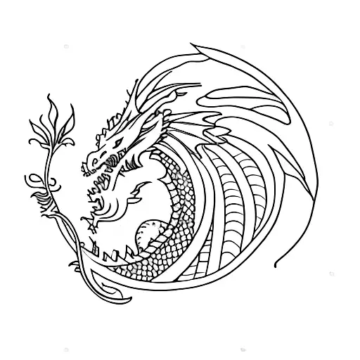 Dragon With Flowers