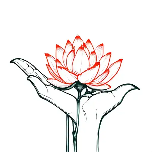 Lotus Growing From An Open Palm