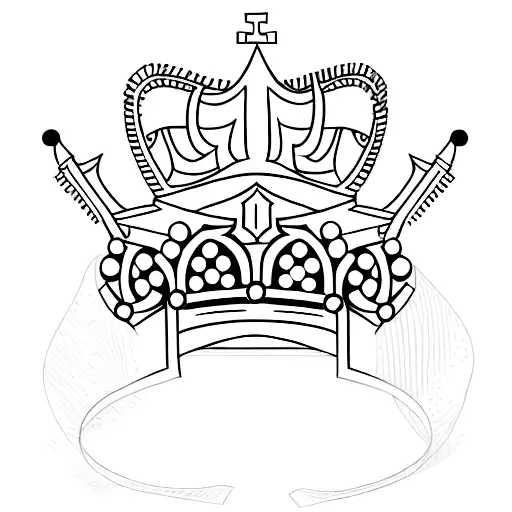A Minimalist Design Of A Champion's Crown With Police Elements Integrated