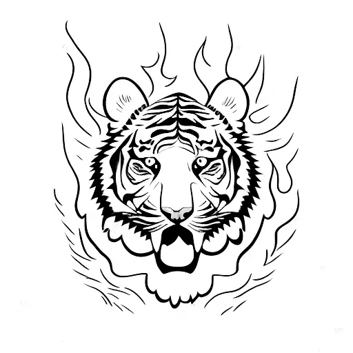 Tiger With Flame