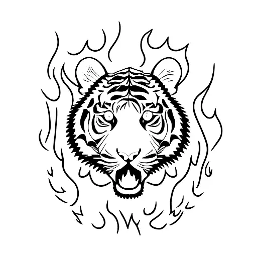 Tiger With Flame